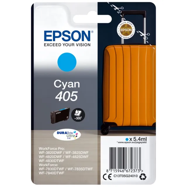 Epson inktcartridge 405, 300 pagina's, OEM C13T05G24010, cyaan