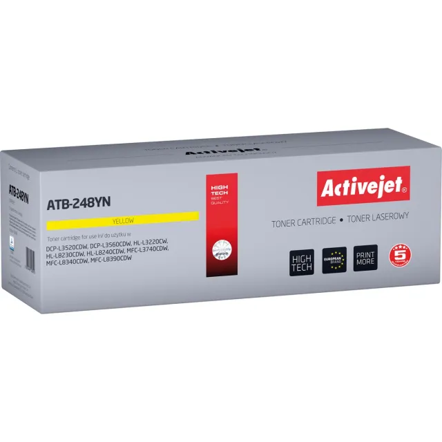 ActiveJet ATB-248YN toner voor Brother printers; Vervanging Brother TN248Y; Supreme; 1000 pagina's; geel)