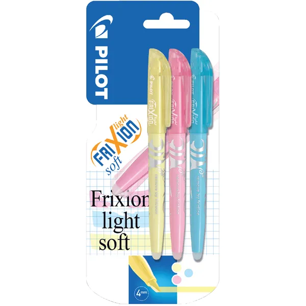 Pilot Markeerstift PILOT friXion light soft pastel assorti blister à 3 stuks