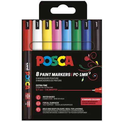 Posca Paintmarker Uni POSCA PC1MR extra fijn assorti set à 8 stuks