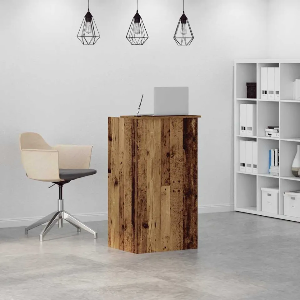 vidaXL Receptiebalie 55x50x103,5 cm bewerkt hout oud houtkleurig bruin, foto 2