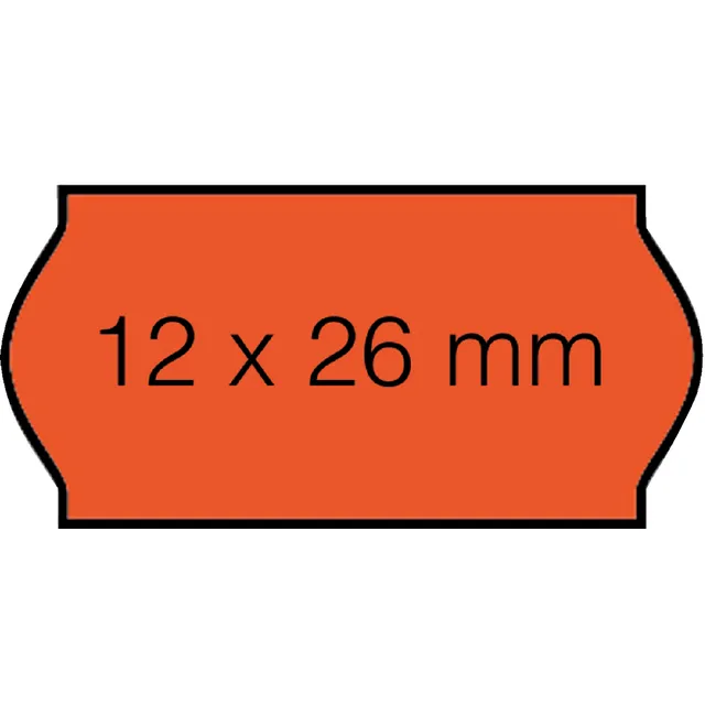 Open-Data Prijsetiket 12x26mm Open-Data C6 permanent fluor rood 1500 stuks