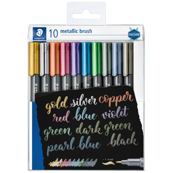 Staedtler Brushpen Staedtler metallic etui à 10 kleuren