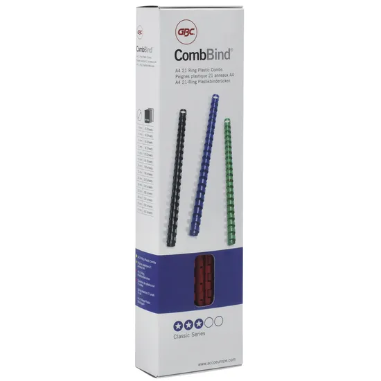 GBC Bindrug GBC 14mm 21rings A4 zwart 100 stuks