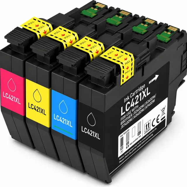 Boxstuff inkt geschikt voor Brother LC421XL – Multipack Zwart en Kleur (4 cartridges) – Compatibel met DCP-J1050DW / DCP-J1140DW / DCP-J1800DW / MFC-J1010DW