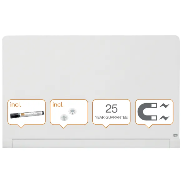 Nobo Glasbord Nobo Impression Pro afgeronde hoeken 1260x710mm briljant wit