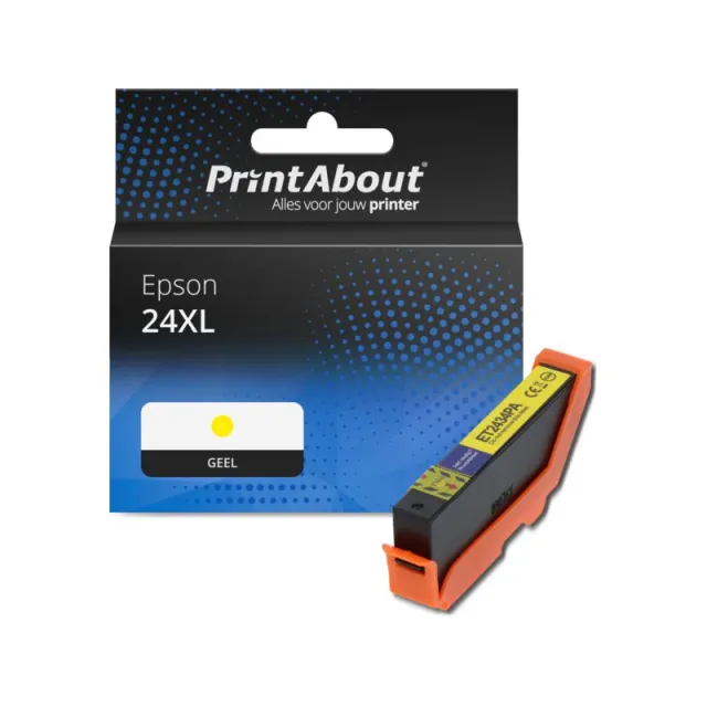 PrintAbout huismerk Inktcartridge 24XL (C13T24344012) Geel Hoge capaciteit Geschikt voor Epson