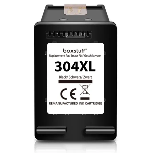 Boxstuff Inkt geschikt voor 304 XL - (N9K08AE) Compatibel met HP 304 / 304XL - Inkt Cartridge Zwart voor HP Envy 5030 / 5010 / 5020 / 5032 / DeskJet 3750 / 3760 / 2620 / 2600 / 3720 / 2630 / 2622 / 3735 / 3762 - Pack Zwart