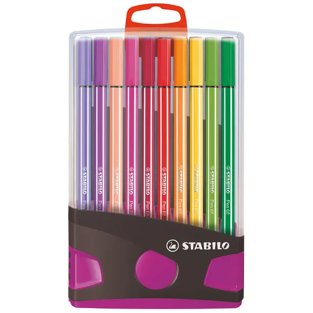Stabilo Viltstift STABILO Pen 68/20 ColorParade in antr/roze etui M ass 20st