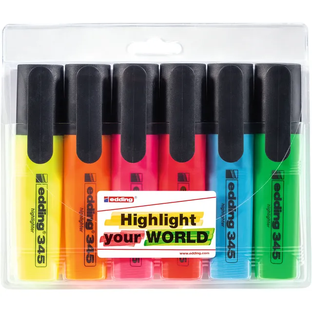 Edding Markeerstift edding 345 2-5mm assorti set à 6 stuks