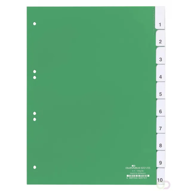 Durable Tabbladen A4 10-delig gelaste tabs voorblad
