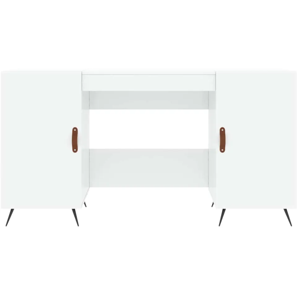 vidaXL Bureau 140x50x75 cm bewerkt hout hoogglans wit, foto 4