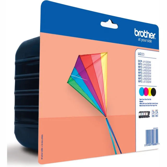 Brother Inktcartridge brother lc-223valbp zwart + 3kleuren | Pak a 4 stuk | 4 stuks