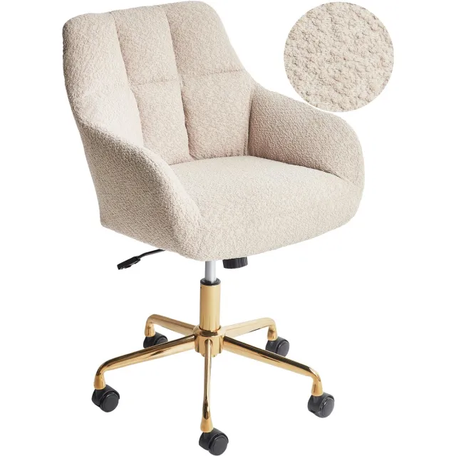 Beliani PALMDALE - Bureaustoel - Beige - Polyester