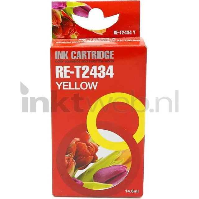 FLWR Inktcartridge / 24 / Geel - Geschikt voor Epson