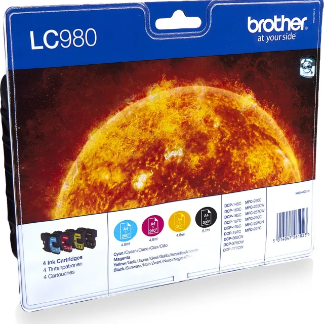 Brother LC-980VALBP - Inktcartridges / Zwart / Cyaan / Magenta / Geel