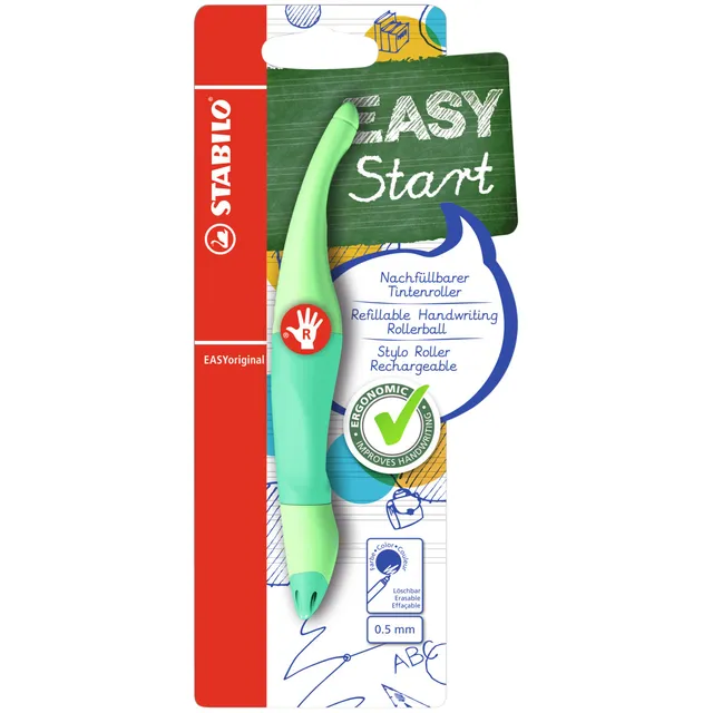 Stabilo Rollerpen STABILO Easyoriginal rechts M pastel vleugje mint blister