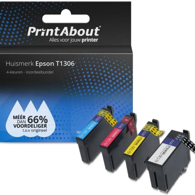 PrintAbout Inktcartridge / Alternatief voor de Epson T13014010 / 4 Kleuren 4-kleuren