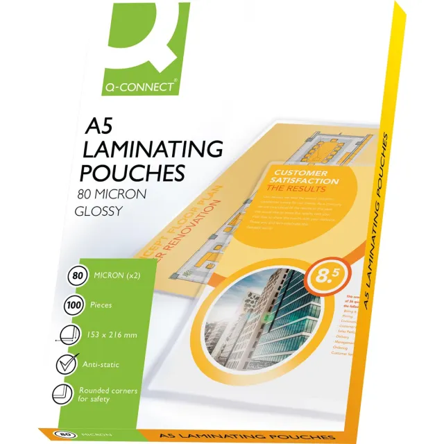 Q-Connect lamineeretui A5 2x 80 micron 100 stuks