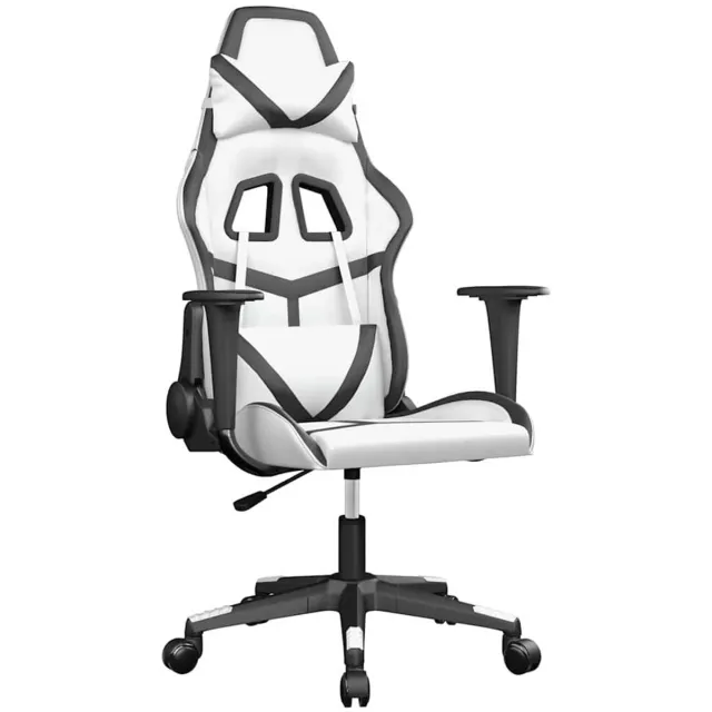 vidaXL Gamestoel - kunstleer - wit - en - zwart wit en zwart