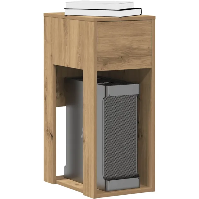 vidaXL Computertorenstandaard met lade 30x44x74 cm artisanaal eiken Bruin