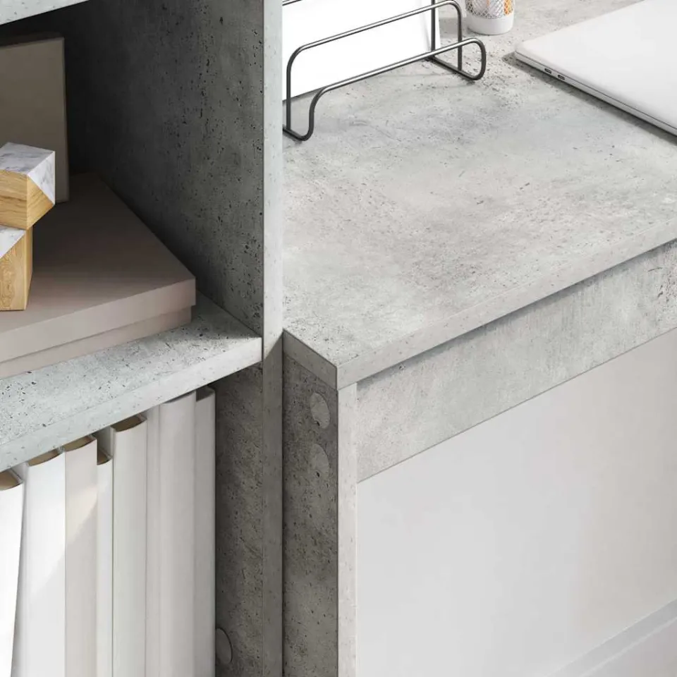 vidaXL Bureau Beton Grijs 100 x 40 x 76 cm, foto 4