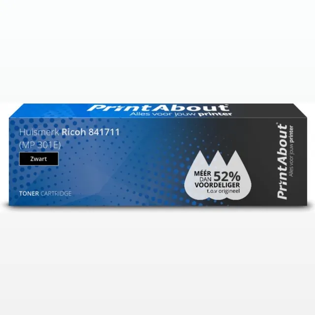 PrintAbout huismerk Toner 841711 (MP 301E) Zwart geschikt voor Ricoh