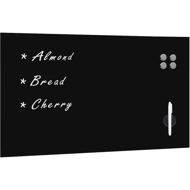 vidaXL Magneetbord wandmontage 120x60 cm glas Zwart