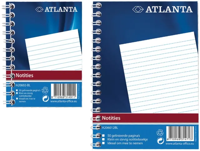 Atlanta by Jalema notitieboekje ft A7, gelijnd, blauw