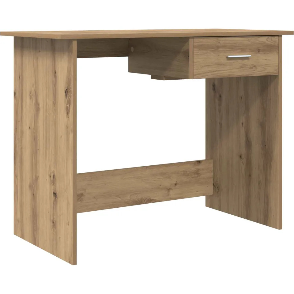 vidaXL Bureau Artisan Eiken 100 x 50 x 76 cm Bewerkt hout, foto 3