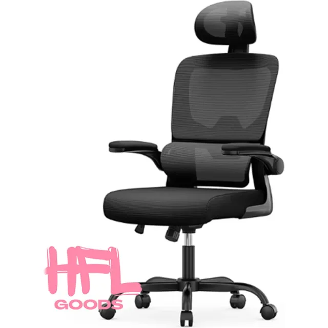 HFL Goods Gamingstoel - Ergonomische Kantoorstoel - Hoge rugsteun - Hoge Rugleuning - 3D Lendensteun - In Diepte Verstelbaar Zwart