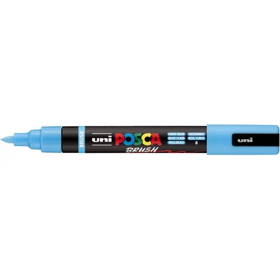 Paintmarker Uni POSCA PC-5BR brushpunt medium lichtblauw