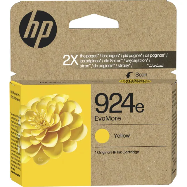 HP inktcartridge 924e, 800 pagina's, OEM 4K0U9NE, geel
