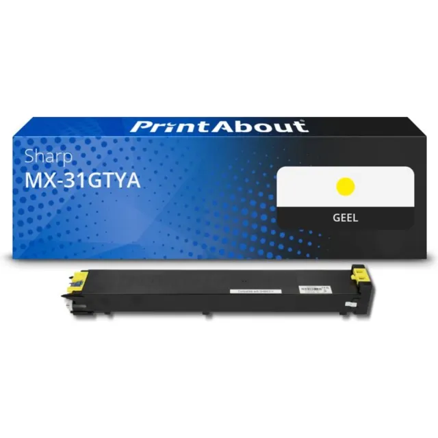 PrintAbout huismerk Toner MX-31GTYA Geel geschikt voor Sharp