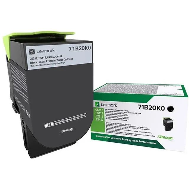 Lexmark Toner Lexmark 71B20K0 Black Zwart