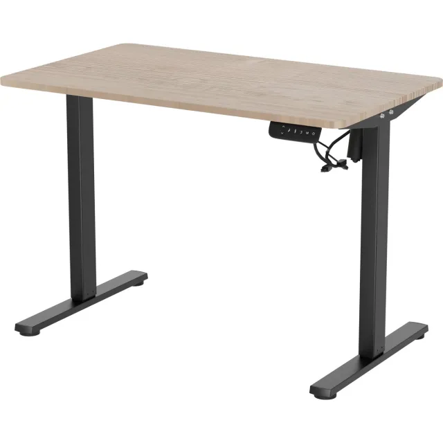 Vestland Zit-Sta Bureau Elektrisch In Hoogte Verstelbaar - 100 x 60 CM - Geheugenfunctie - Eiken Zwart