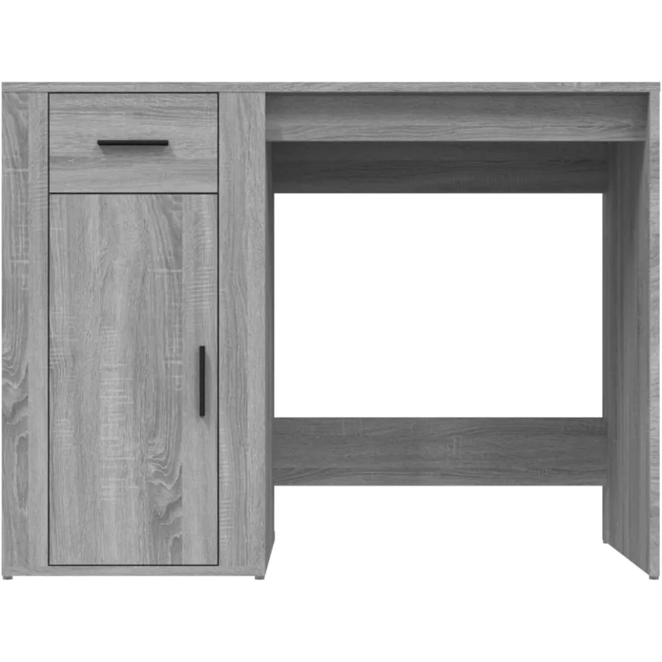 vidaXL Bureau 100x49x75 cm bewerkt hout grijs sonoma eikenkleurig, foto 4