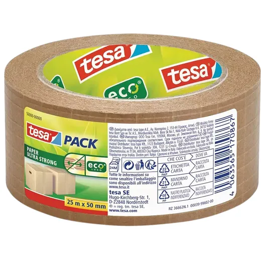 Tesa Verpakkingstape Tesa 56000 Eco papier ultra strong 50mmx25m