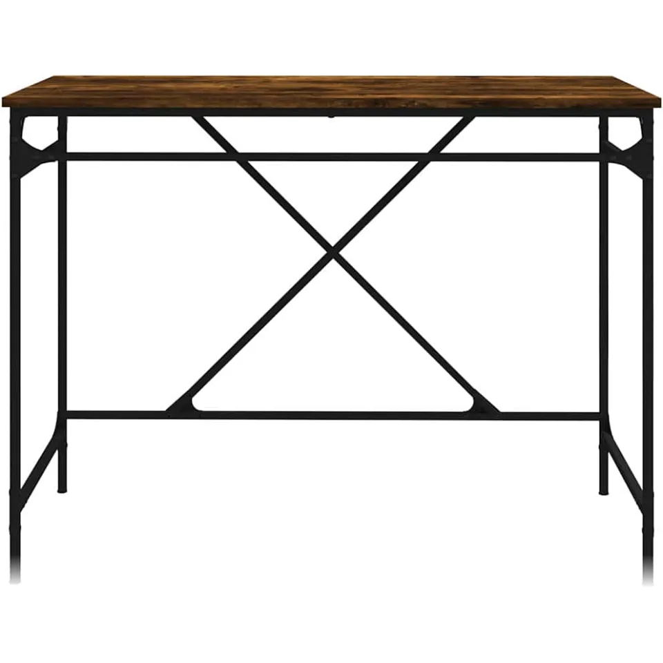 vidaXL Bureau 100x50x75 cm bewerkt hout en ijzer gerookt eikenkleurig, foto 4