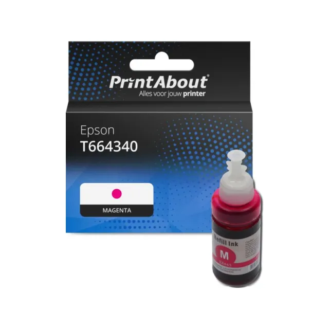 PrintAbout huismerk Inktcartridge T664340 Magenta Geschikt voor Epson