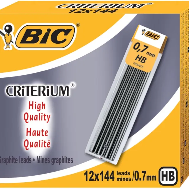 Bic criterium potloodstiften, 0,7 mm, HB, etui van 12 stuks