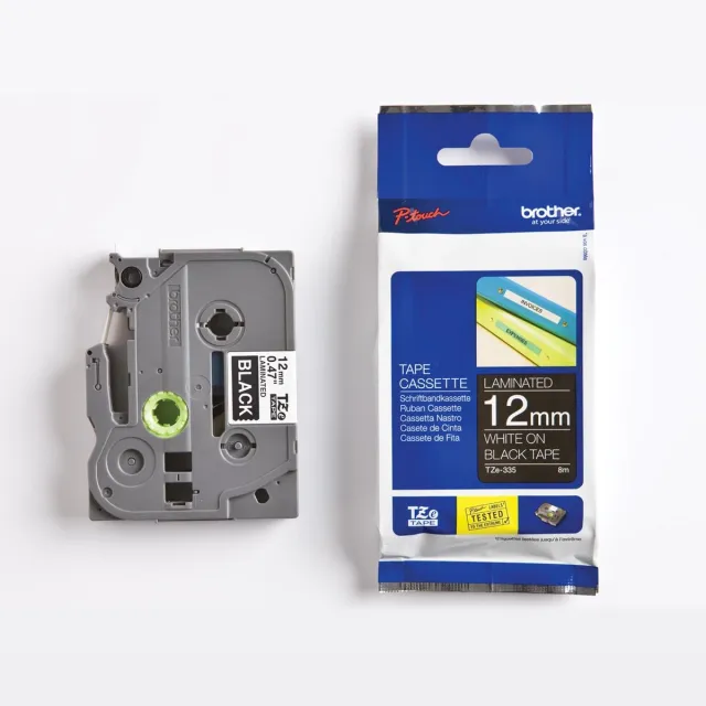 Brother Original Ink Cartridge Brother TZ335 White/Black wit op zwart
