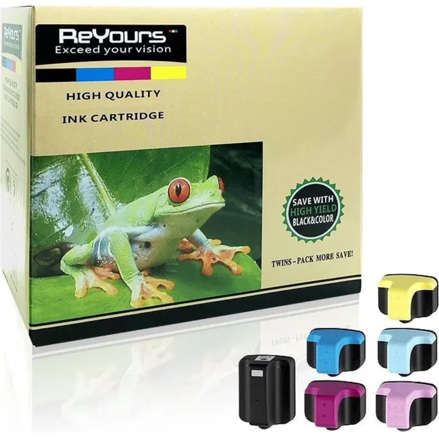 Reyours Compatible HP 363 Alternatief Inktcartridge 6-pack zwart