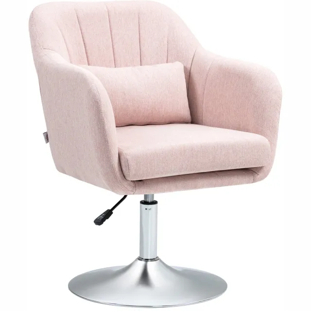 Homcom Accentstoel-Linnen (100% polyester)-60x60x91cm-Roze
