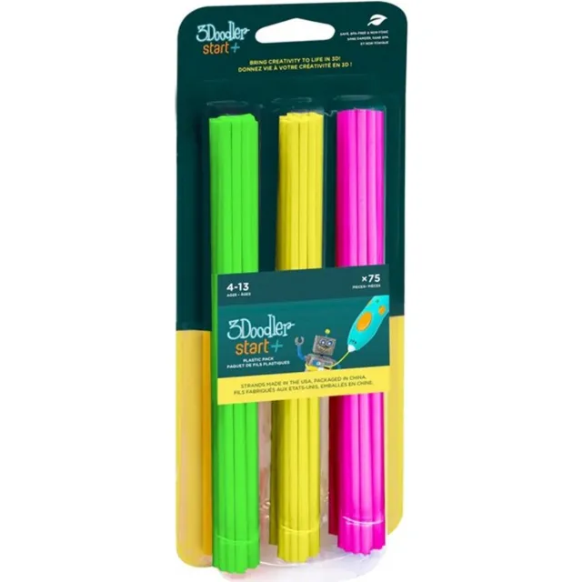 3Doodler Start Navulverpakking 75 Kleurstaafjes - neon groen/geel/roze