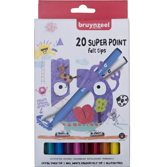 Bruynzeel Viltstift Bruynzeel Kids Super Point assorti 20 stuks