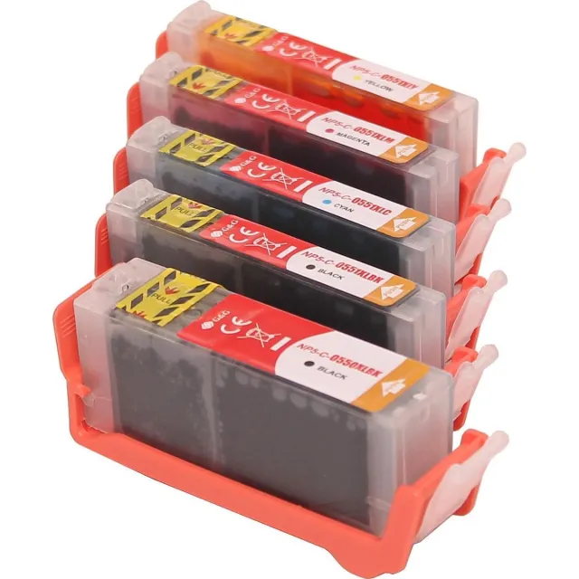 ABC huismerk Set 5x inkt cartridge geschikt voor Canon 550XL 551XL Pixma IP7220 IP7240 IP7250 IP8750 IX6850 MG5450 MG5550 MG5650 MG5655 MG6350 MG6450 Set 5 stuks