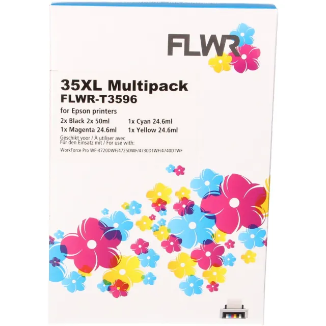 FLWR Cartridges / Epson 35XL Multipack / zwart en kleur / Geschikt voor Epson