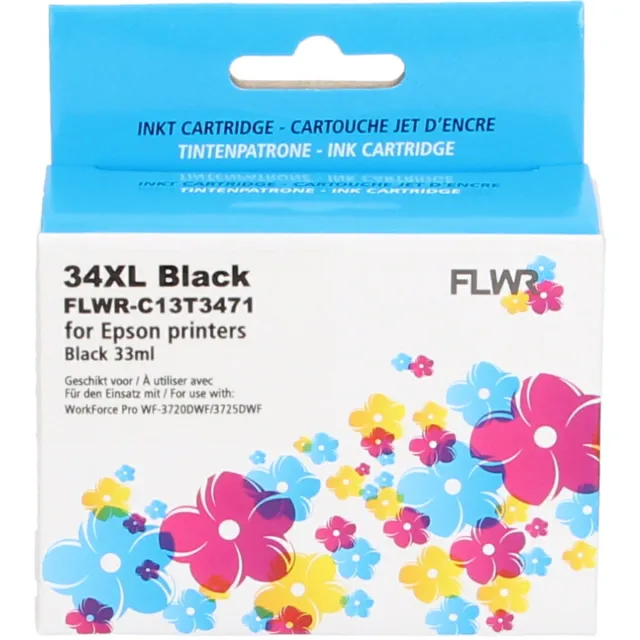 FLWR Huismerk - Inktcartridge / 34 / Zwart - geschikt voor Epson