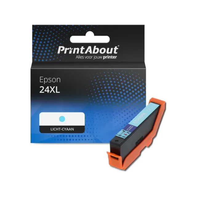 PrintAbout huismerk Inktcartridge 24XL (C13T24354012) Licht-cyaan Hoge capaciteit Geschikt voor Epson